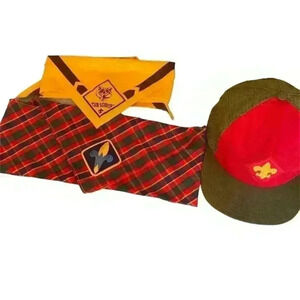 Boy Scout Cub Scout Vintage Hat Neckerchiefs